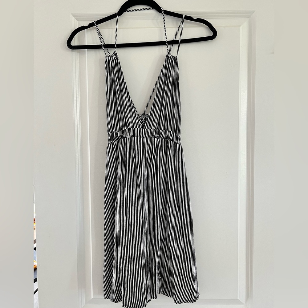 Black and White Striped Mini Dress